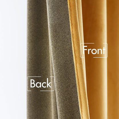 MIULEE Velvet Curtains 84 inches 2 Panels - Luxury Blackout Curtains for Bedroom Living Room Thermal Insulated Fall Decor Super Soft Window Drapes Rod Pocket & Back Tab, Mustard Yellow