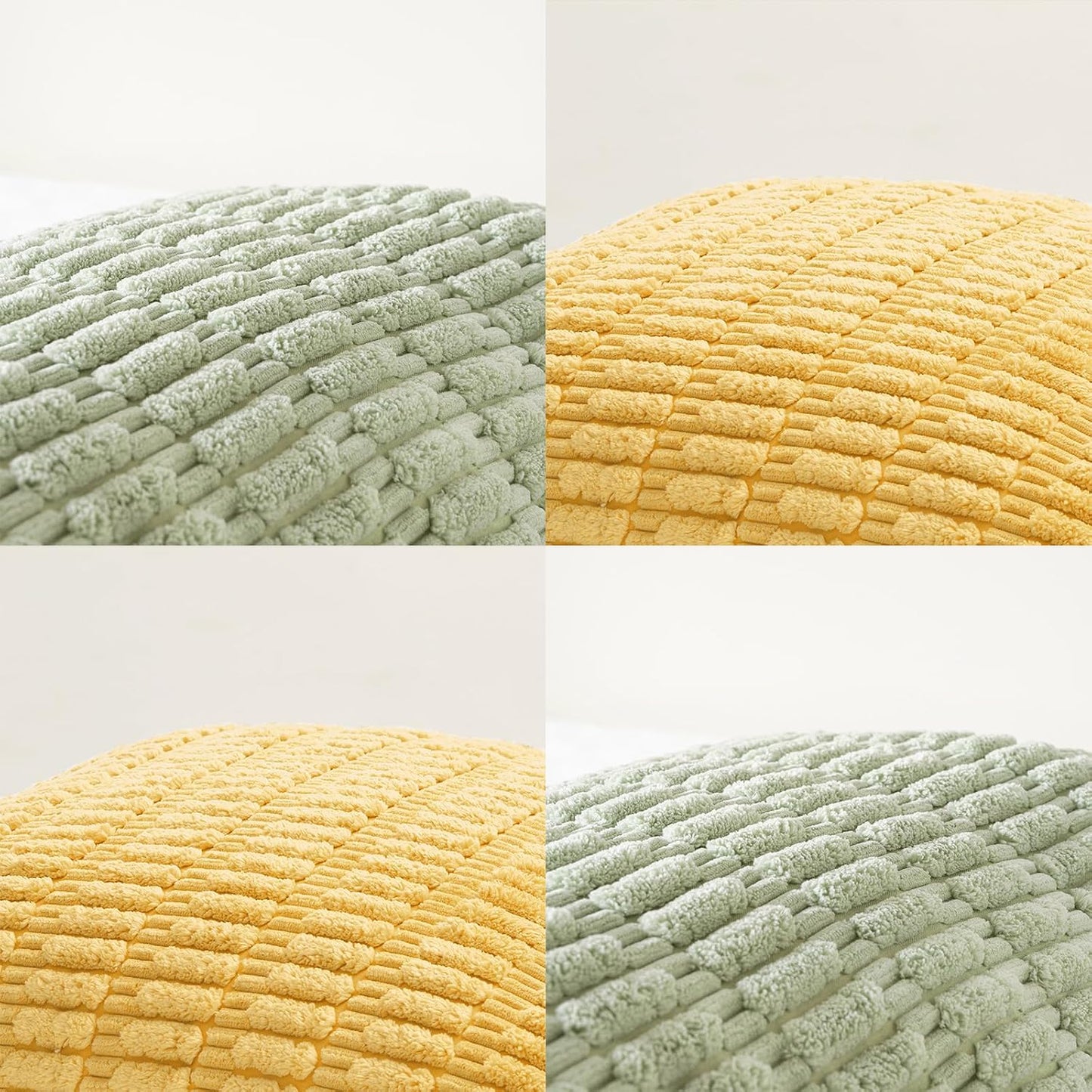 Fancy Homi 4 Packs Decorative Throw Pillow Covers for Living Room Couch Bed, Modern Farmhouse Boho Home Décor Accent Cushion Case, 18" x 18", Yellow Green Series