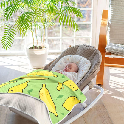 Yellow Lemons Baby Blanket Bed Crib Stroller Cover Blanket Wrap Soft Swaddling Blanket