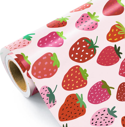 Lemon Wrapping Paper Roll - Mini Roll - 17 Inch x 9.8 Feet - Lemon and Leaves Design, Perfect for Birthday, Wedding, Bridal Shower
