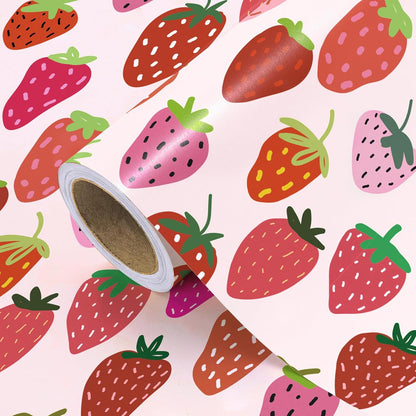 Lemon Wrapping Paper Roll - Mini Roll - 17 Inch x 9.8 Feet - Lemon and Leaves Design, Perfect for Birthday, Wedding, Bridal Shower