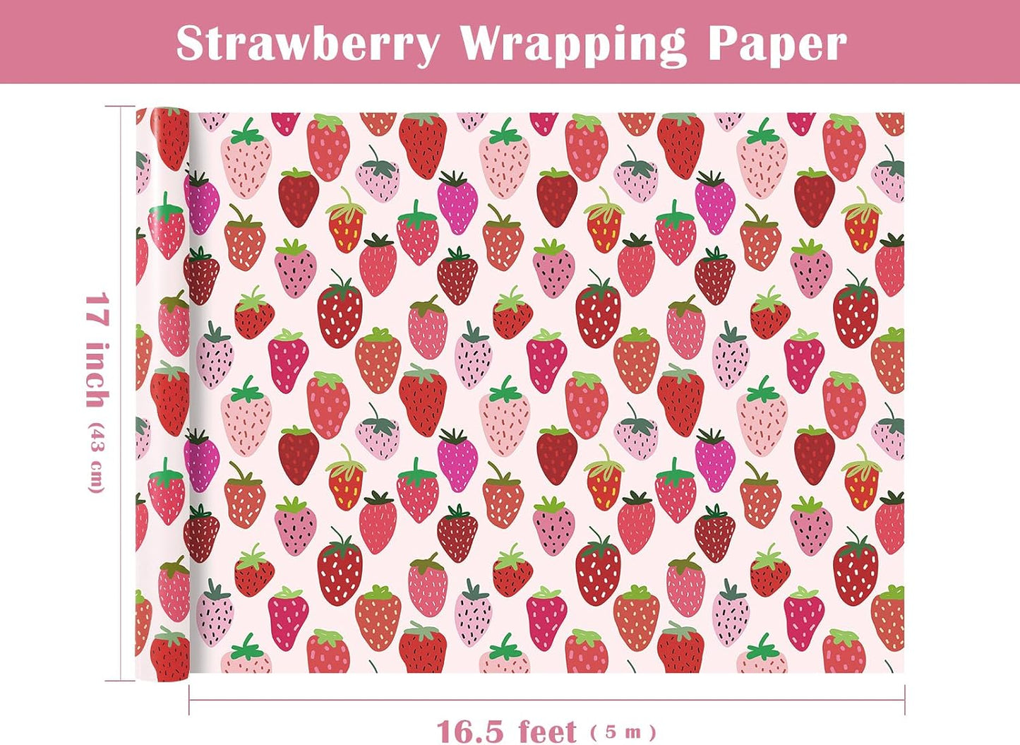 Lemon Wrapping Paper Roll - Mini Roll - 17 Inch x 9.8 Feet - Lemon and Leaves Design, Perfect for Birthday, Wedding, Bridal Shower