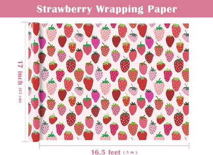 Lemon Wrapping Paper Roll - Mini Roll - 17 Inch x 9.8 Feet - Lemon and Leaves Design, Perfect for Birthday, Wedding, Bridal Shower