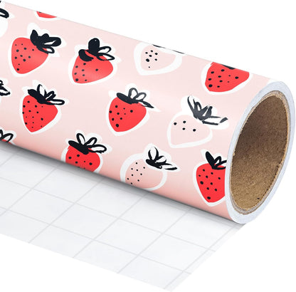 Lemon Wrapping Paper Roll - Mini Roll - 17 Inch x 9.8 Feet - Lemon and Leaves Design, Perfect for Birthday, Wedding, Bridal Shower