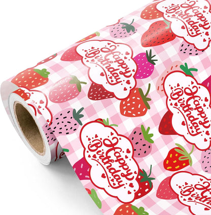 Lemon Wrapping Paper Roll - Mini Roll - 17 Inch x 9.8 Feet - Lemon and Leaves Design, Perfect for Birthday, Wedding, Bridal Shower