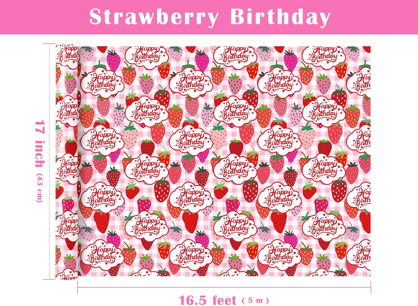 Lemon Wrapping Paper Roll - Mini Roll - 17 Inch x 9.8 Feet - Lemon and Leaves Design, Perfect for Birthday, Wedding, Bridal Shower