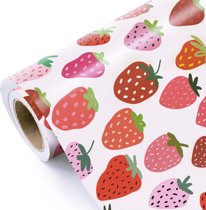 Lemon Wrapping Paper Roll - Mini Roll - 17 Inch x 9.8 Feet - Lemon and Leaves Design, Perfect for Birthday, Wedding, Bridal Shower