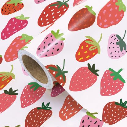 Lemon Wrapping Paper Roll - Mini Roll - 17 Inch x 9.8 Feet - Lemon and Leaves Design, Perfect for Birthday, Wedding, Bridal Shower