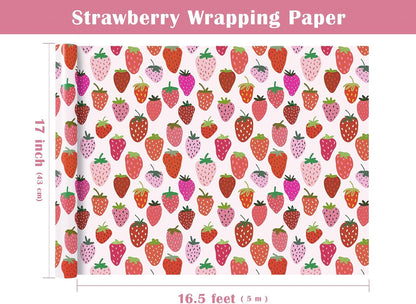 Lemon Wrapping Paper Roll - Mini Roll - 17 Inch x 9.8 Feet - Lemon and Leaves Design, Perfect for Birthday, Wedding, Bridal Shower