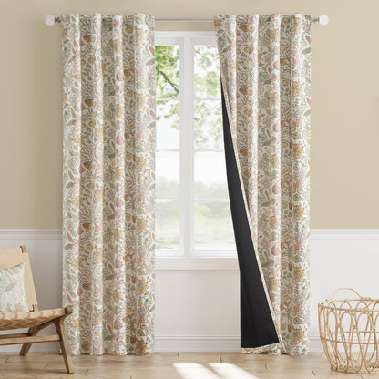 Vangao Yellow Nursery Curtains for Girls Room Floral Blackout Curtains 84 Inch Length Farmhouse Drapes for Bedroom Room Darkening Flower Patterned Window Treatment for Kids Set of 2