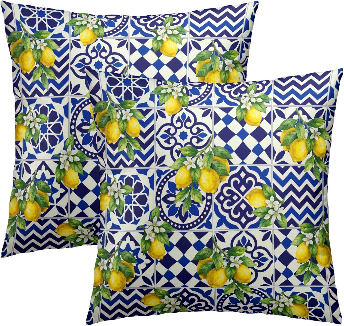 Lemon Mexican Tilt Pillow Covers 18x18 Inch Set of 2 Lemon Decor Italian Gifts Throw Pillow Cases Spring Summer Party Holiday Decorative Cushion Covers for Couch Bed Sofa Home Decor
