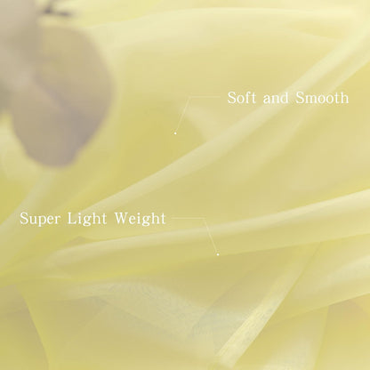Luvyohmee Light Yellow Scarf Valances for Windows - Sheer Window Scarf Valance, 144 Inch Curtain Scarf Swag Curtains, Sheer Valances for Windows Fabric for Draping, Bed Canopy Curtains 52Wx144L