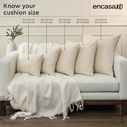 Encasa XO Velvet Throw Pillow Covers 20x20 in (50x50 cm) - Lemon Yellow - No Inserts, Pack of 2 Cases | Solid Plain Dyed Soft & Smooth, Square Decorative Cushion Covers for Living & Bedroom
