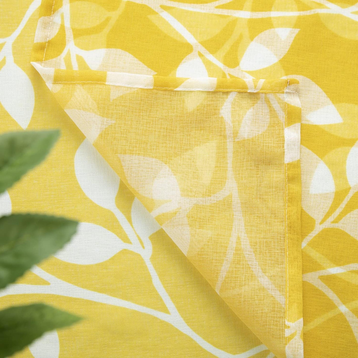 XTMYI Yellow Valance Curtais for Kitchen Window,Rod Pocket Sheer Spring Window Treatments Valence for Living Room Bedroom Bathroom,Mustard Sunflower Lemon Yellow and White