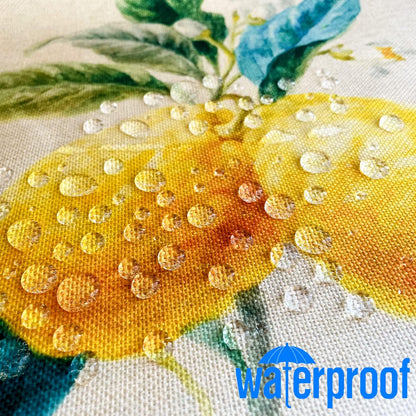 HUASHUZI Summer Pillow Covers Outdoor Waterproof Lemon Decor Yellow Cushions Throw Pillows Case 18x18 Inch Set of 4 Patio Furniture Pillows Decorative for Home Garden Sofa Couch