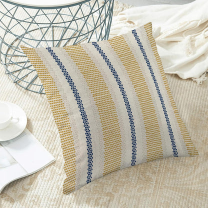 Boho Pillow Covers 18x18 Set of 2 Yellow Blue Abstract Polka Dot Stripe Throw Pillow Covers Outdoor Decor Modern Minimalism Decorative Pillowcase Farmhouse Lumbar Cushion Case for Home Couch