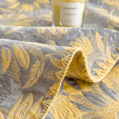 NIDITW 3 Layer Throw Blanket for Bed 100% Cotton Boho Floral Blanket 80''x90'' Summer Breathable and Lightweight Travel Muslin Blanket for Women Home Decor Yellow (Yellow Sunflower, 60"x80")