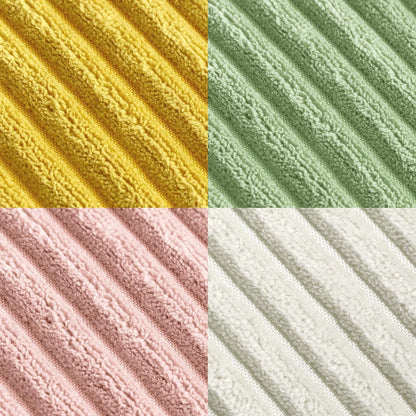 Thmyo Boho Farmhouse Decorative Throw Pillow Covers 18x18 Inch Set of 4 Soft Corduroy Cushion Covers for Mordern Couch Bed Sofa Chair Living Room Home Decor, Cream White/Green/Pink/Yellow