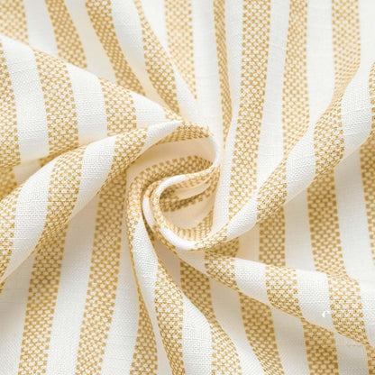 jinchan Striped Linen Kitchen Curtains 36 Inches Tier Curtains Farmhouse Modern Cafe Style Small Window Treatments Airy Light Filtering Rod Pocket for Living Room Bathroom 2 Panels Mustard Yellow
