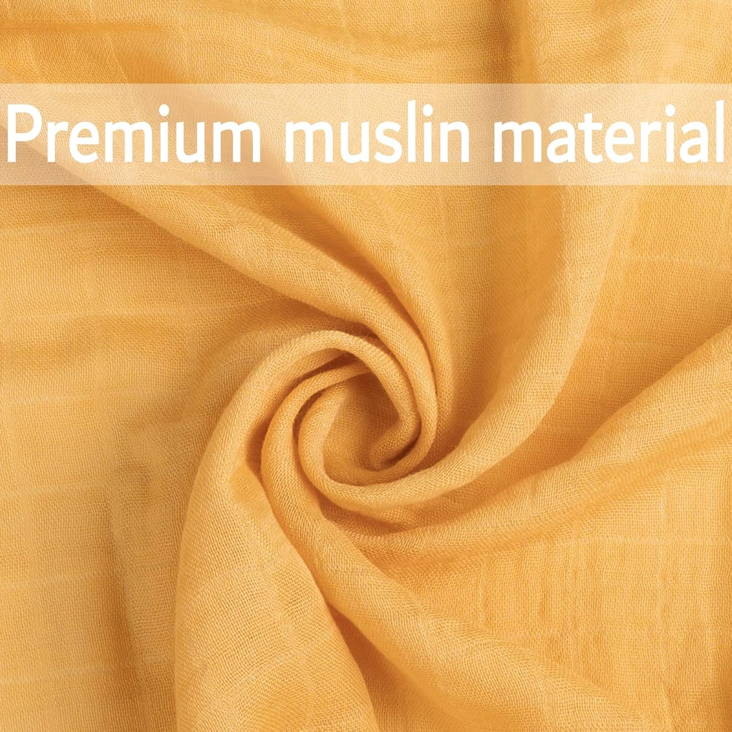 Meracorallo Muslin Swaddle Blanket Silky Soft Receiving Blanket Swaddle Wrap for Baby Boys and Girls, 47 x 47 inches, Yellow