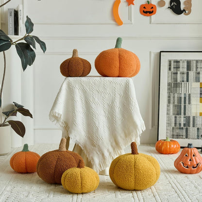 Pumpkin Pillows, Decorative Throw Pillows for Couch Bed, Fall Pillow Home Decor for Bedroom Living Room, Halloween Fall Room Décor (Yellow, 8.6 Inches)