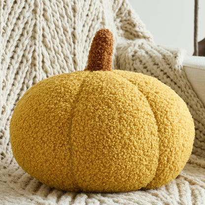 Pumpkin Pillows, Decorative Throw Pillows for Couch Bed, Fall Pillow Home Decor for Bedroom Living Room, Halloween Fall Room Décor (Yellow, 8.6 Inches)