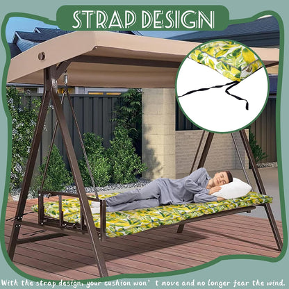 Replacement Cushions for Swing, Swing Cushions 3 Seater Replacement, Waterproof Thicken Washable Cushion for Outdoor Indoor Furniture Swing Patio (Lemon Yellow, 40x63 inch)