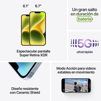 Apple iPhone 14 Plus, 128GB, Yellow - Locked to TracFone (Renewed)