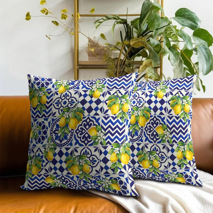 Lemon Mexican Tilt Pillow Covers 18x18 Inch Set of 2 Lemon Decor Italian Gifts Throw Pillow Cases Spring Summer Party Holiday Decorative Cushion Covers for Couch Bed Sofa Home Decor