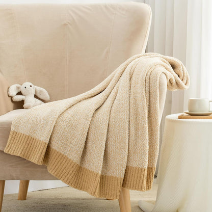 Carriediosa Heather Throw Blanket 50" X 60", 400GSM Ultra Soft Microfiber Fuzzy Fluffy Reversible Knitted Blankets Cozy Plush Lightweight and Warm Fall Throws for Couch, Bed, Sofa, Yolk Yellow