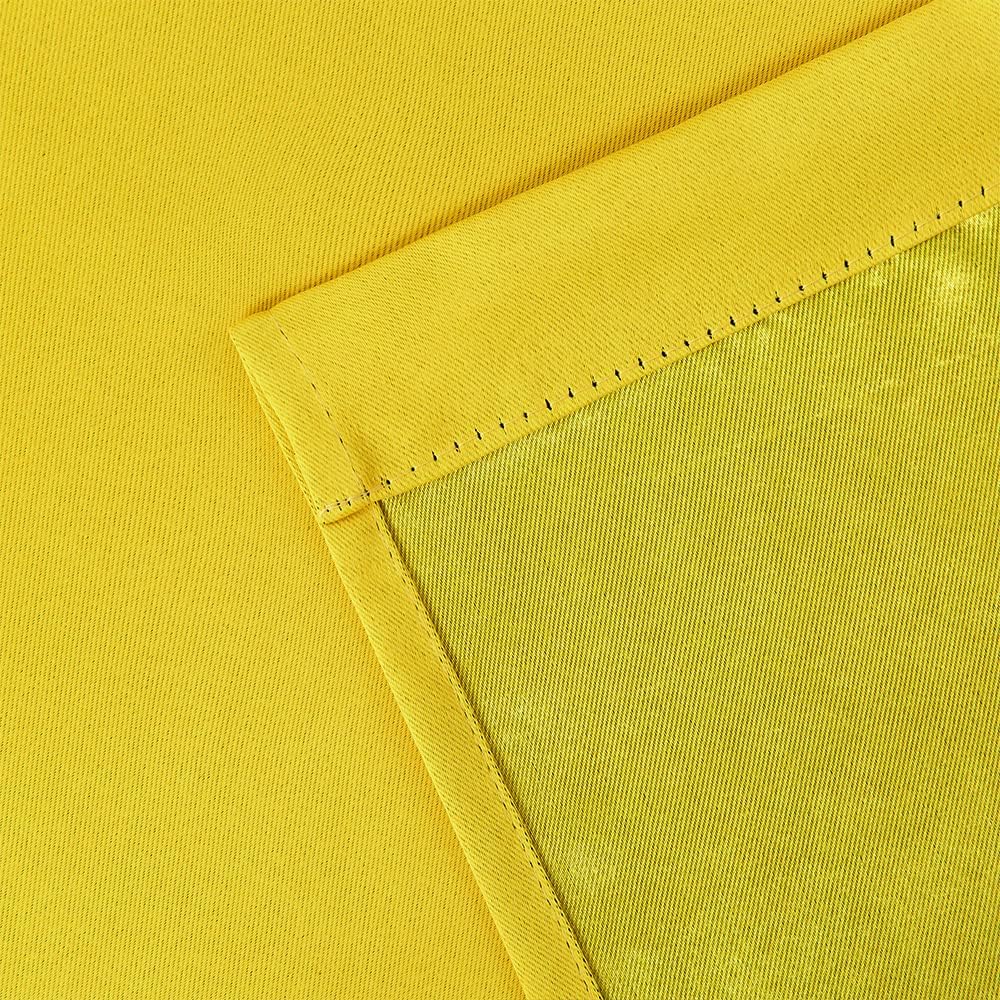 MERRYLIFE Thermal Insulated Grommet Blackout Curtain Decorative Window Curtain Panels Top Panel Drapes for Bedroom 54W×84L 1 Pair 2 Panels Yellow