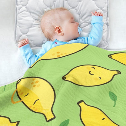 Yellow Lemons Baby Blanket Bed Crib Stroller Cover Blanket Wrap Soft Swaddling Blanket