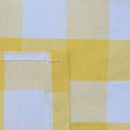 Valance 18 inch Buffalo Check Curtain Valance Gingham Plaid Living Room Window Curtain Panels Bedroom Checker Drapes Grommet Top Window Treatment 2 Panels Yellow and White