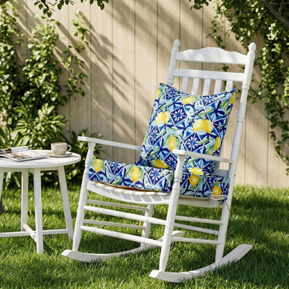 Hoteam 4 Set Outdoor Chair Patio Cushions 20 x 20 Inch Deep Seat Waterproof Chair Cushions for Patio Furniture Set Replacement Removable Seat and Back (Lemon)