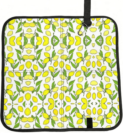 Yellow Fresh Lemons Print Outdoor Sitting Cushion Folding Seat Pad Compact Portable Picnic Bench Cushion Mat