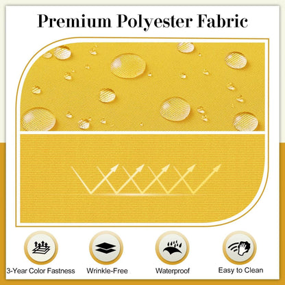 Cozyide Outdoor Chair Cushions, Waterproof Patio Seat Cushions with Adjustable Straps, Round Corner Patio Chair Cushions for Garden, Yellow, 17x16x2 Inch (Pack of 2)