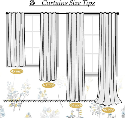 XTMYI Yellow and Blue Floral Spring Curtains for Living Room, Pretty Ditsy Flower Printed Drapes, Summer Decorative Patterned Semi Blackout Window Panels for Sunroom Sliding Glass Door, 52" W x 84" L