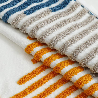 Boho Throw Pillow Covers 18x18 Pack of 2 Modern Striped Patchwork Farmhouse Pillow Covers Decorative for Couch Sofa Bed Outdoor Yellow and Blue Throw Pillow Covers