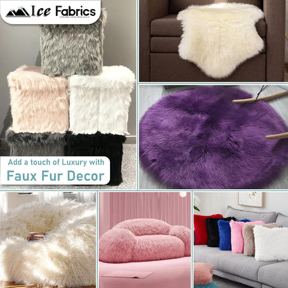 Ice Fabrics Faux Fur Fabric by The Yard - 60 Inches Wide Super Soft and Fluffy Shaggy Mohair Fur Fabric for Costumes, Apparel, Rugs, Pillows, Decorations and More - Yellow - Half Yard
