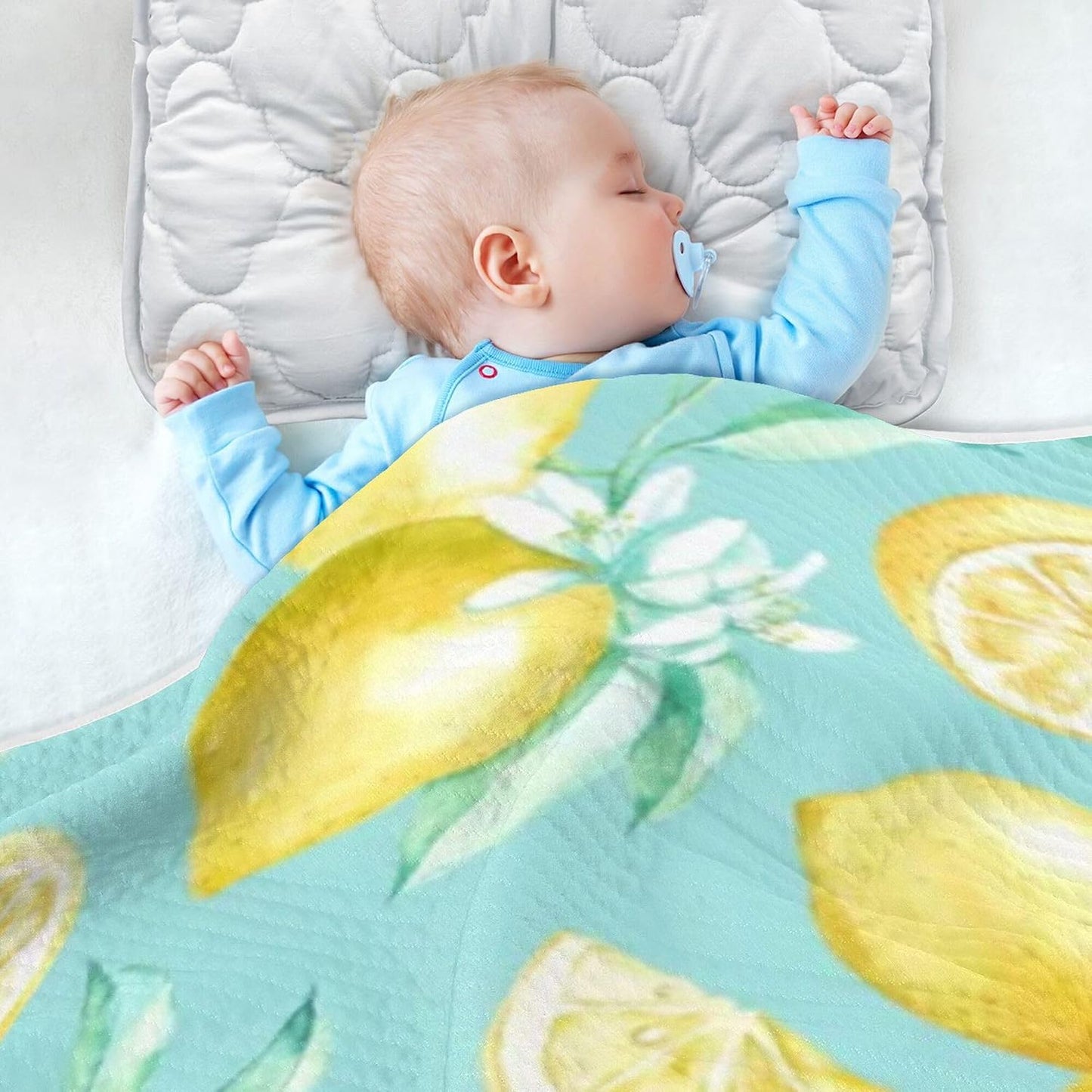 Yellow Lemon Baby Blanket Bed Crib Stroller Cover Blanket Wrap Soft Swaddling Blanket