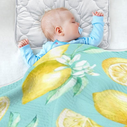 Yellow Lemon Baby Blanket Bed Crib Stroller Cover Blanket Wrap Soft Swaddling Blanket