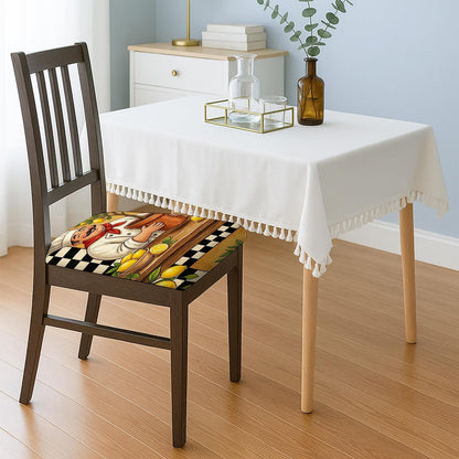 Chef Seat Covers for Chairs, Rustic Fanciful Lemon Tree Summer Yellow Spandex Washable Seat Protector Covers Decor for Dining Room Kitchen Banquet 2pcs