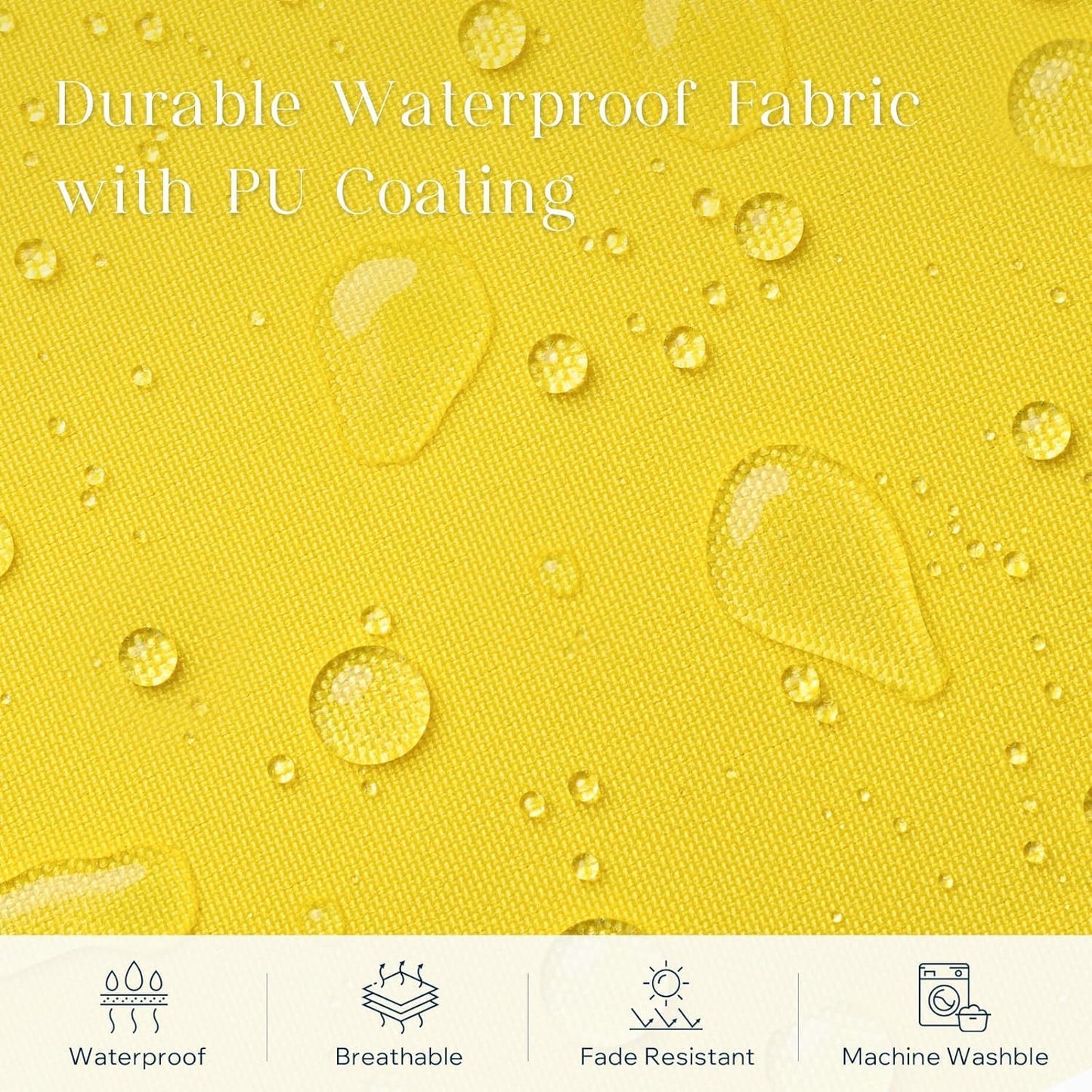 Phantoscope Pack of 2 Outdoor Waterproof Throw Pillow Covers with Contrast Piping, Decorative Square Cushion Case Patio Pillows for Couch Tent, Lemon Yellow 12x20 inches