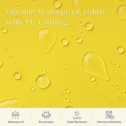 Phantoscope Pack of 2 Outdoor Waterproof Throw Pillow Covers with Contrast Piping, Decorative Square Cushion Case Patio Pillows for Couch Tent, Lemon Yellow 12x20 inches