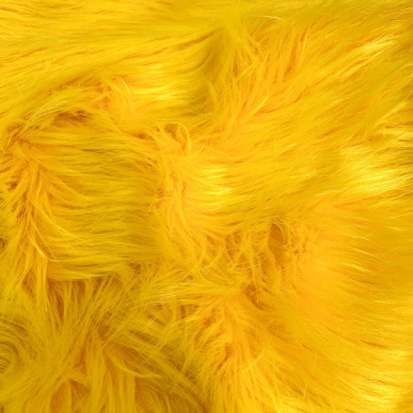 Eden Yellow Shaggy Long Pile Soft Faux Fur Fabric for Fursuit, Cosplay Costume, Photo Prop, Trim, Throw Pillow, Crafts