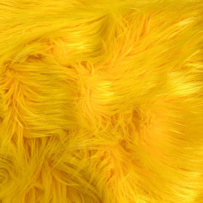 Eden Yellow Shaggy Long Pile Soft Faux Fur Fabric for Fursuit, Cosplay Costume, Photo Prop, Trim, Throw Pillow, Crafts