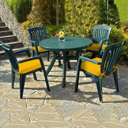 Outdoor Chair Cushions Set of 4 Fade Water Resistant, Patio Furniture Cushions with Non-Slip Ties,Square Cushions for Outdoor Furniture and Lawn Dining Chairs, 18.5 x 16 x 3, Yellow