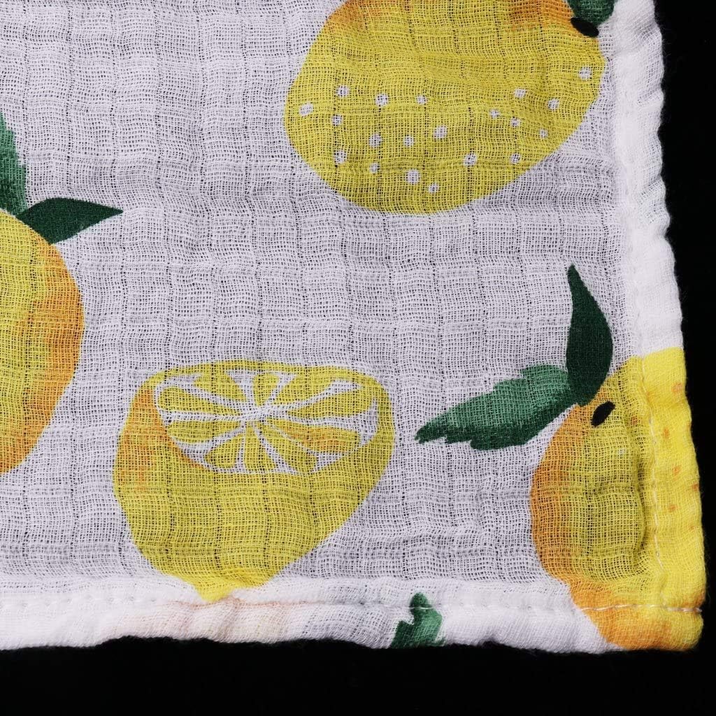 Taotenish Baby Swaddle Blanket Unisex Boys Girls Cotton Muslin Swaddling Blanket Nursing Cover & Burping Cloth - Lemon