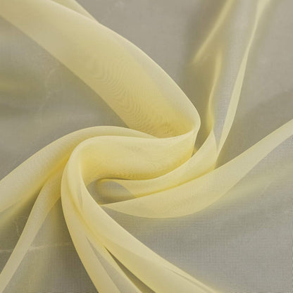 Light Yellow Sheer Window Scarf Valance for Windows Light Yellow Sheer Scarf Curtains 216 Inches Long for Living Room Bedroom Curtain Drapes Wedding Party Canopy Bed 52×216