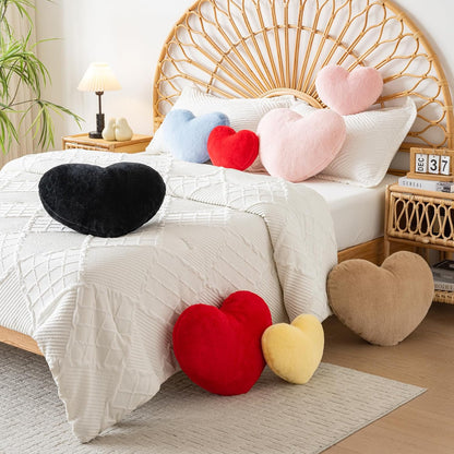 Heart Pillow, Heart Shaped Pillow for Bed Couch, Soft Decorative Heart Throw Pillow, Cute Decorate Pillows, Heart Pillows for Bedroom Living Room (Yellow, Mini 12.9"x9.8")